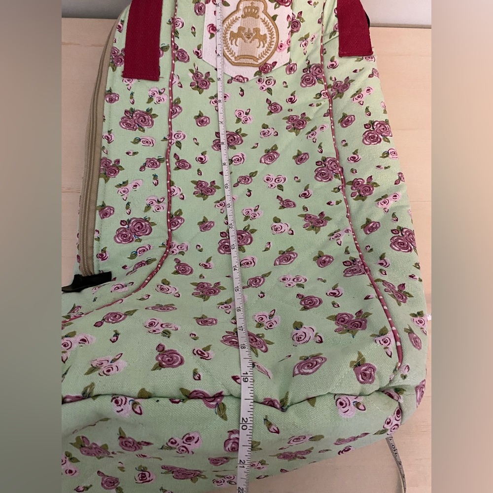 Equine Couture Standard Cotton Floral Mint and Pink Boot Bag - Picture 11 of 14